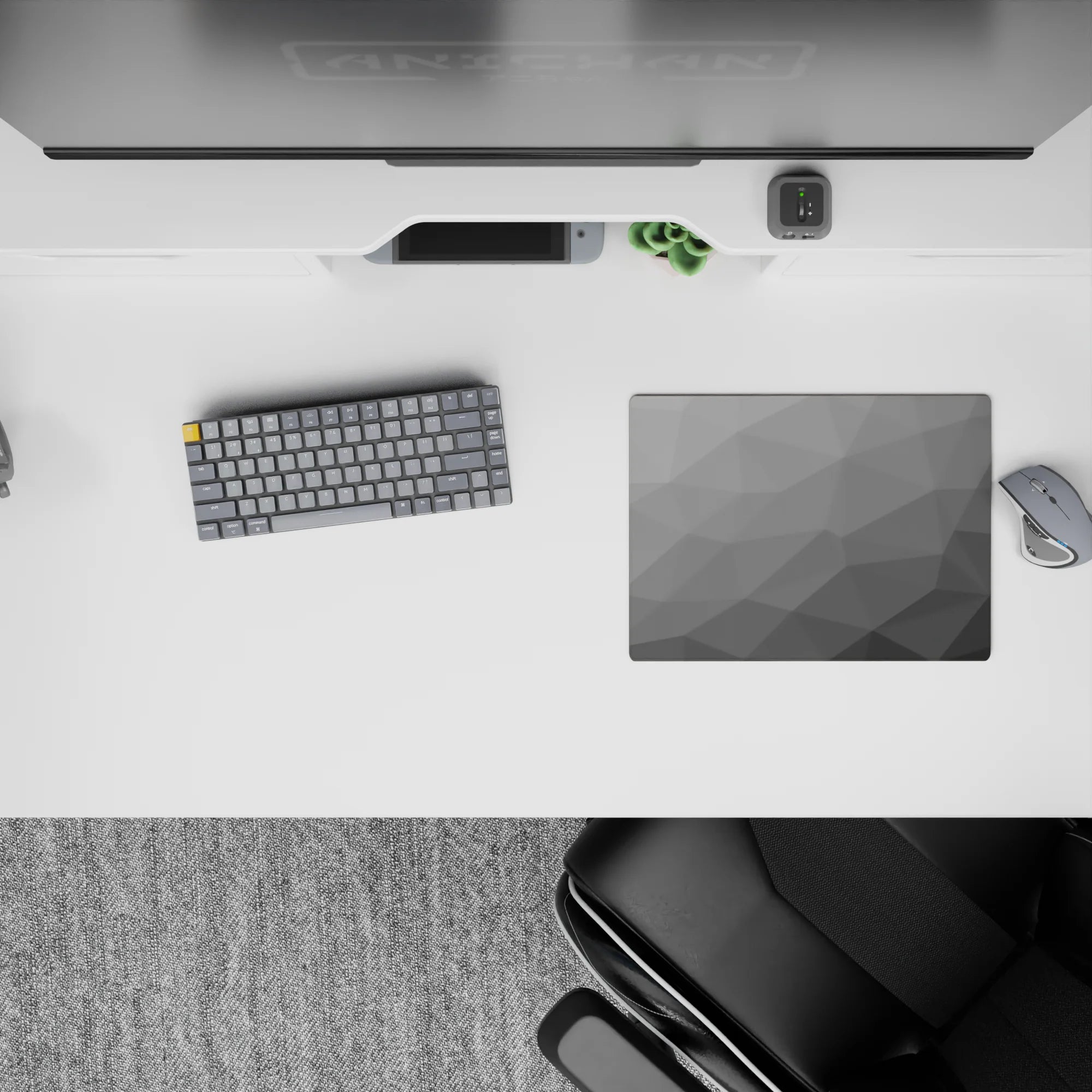 Geometry Abstract Deskmat | Mousepad | Deskpad - Monochrome Prism - AniChan