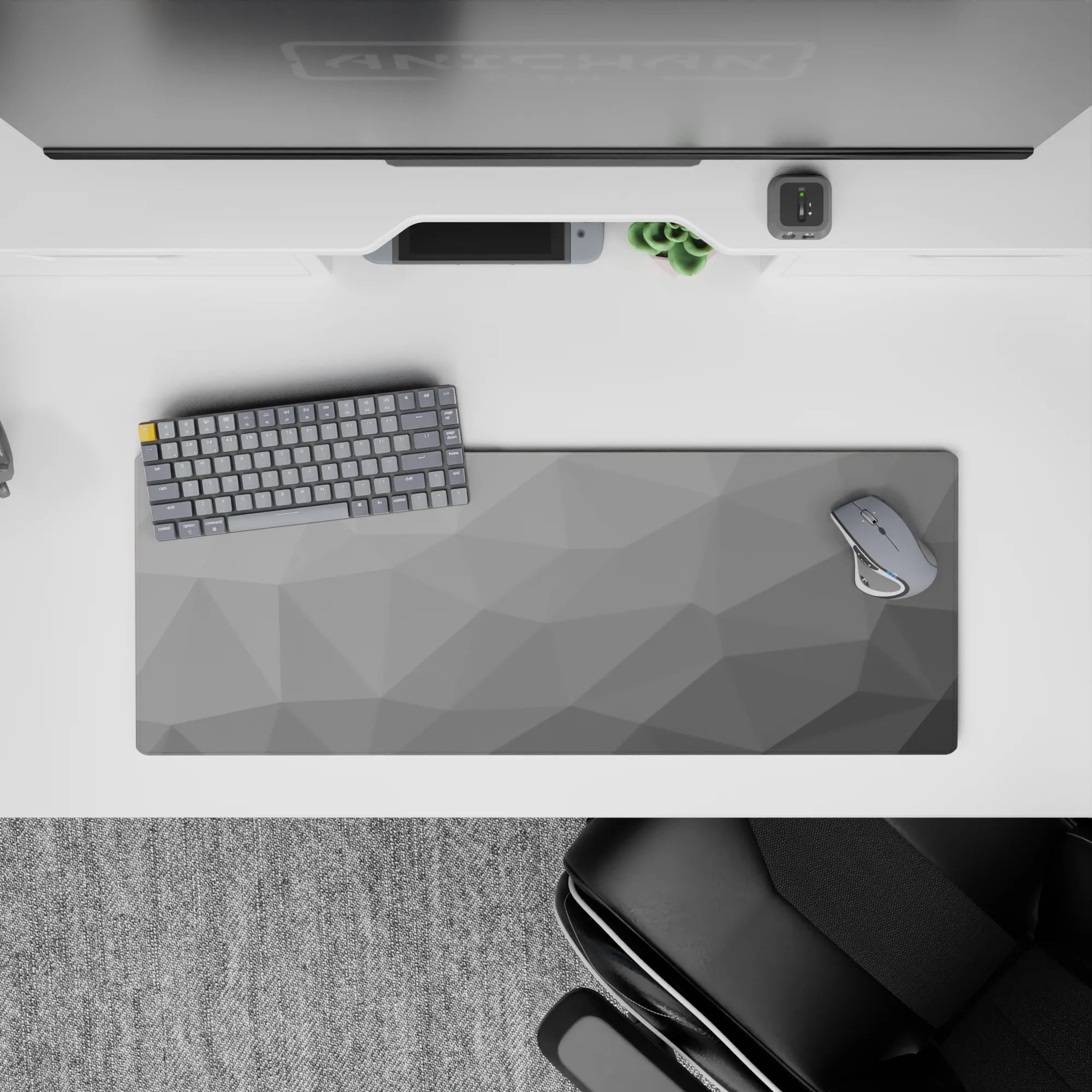 Geometry Abstract Deskmat | Mousepad | Deskpad - Monochrome Prism - AniChan