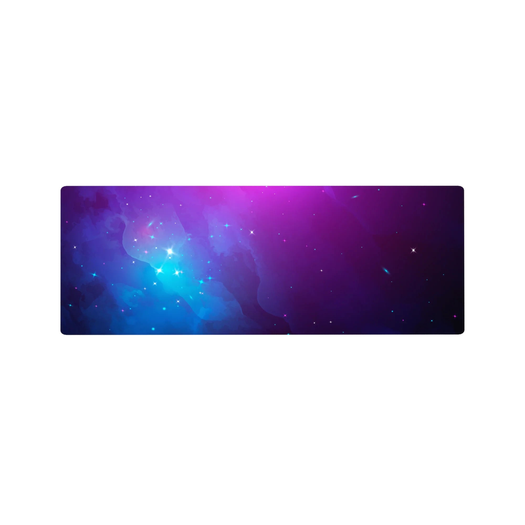 Galaxy-themed 32x12 inches mouse pad with cloud-like swirls and tiny star specks for smooth tracking.