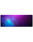 Galaxy-themed 32x12 inches mouse pad with cloud-like swirls and tiny star specks for smooth tracking.