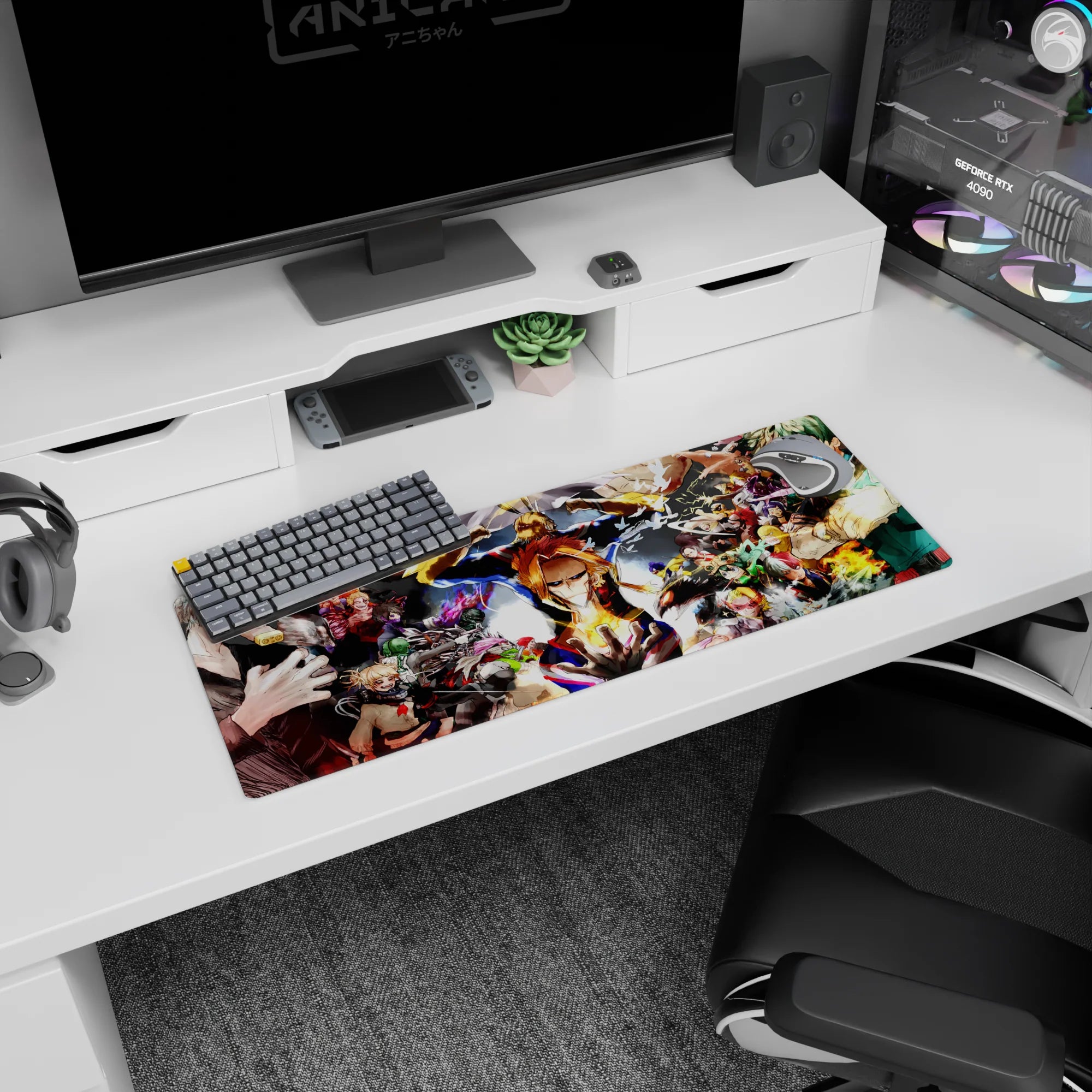 My Hero Academia Deskmat | Mousepad | Deskpad - Heroes vs. Villains Showdown - AniChan