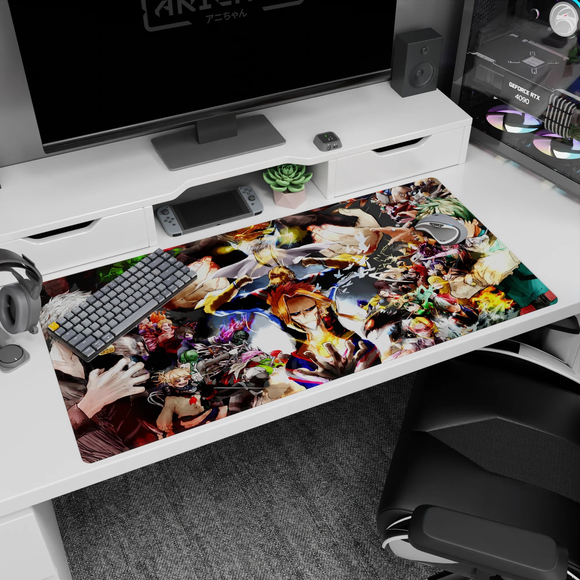 My Hero Academia Deskmat | Mousepad | Deskpad - Heroes vs. Villains Showdown - AniChan