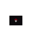 14x10 inches classic anime mouse pad with Uchiha clan fan emblem, white handle and red top on black.