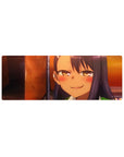 32x12 inches anime girl mouse pad with teasing Nagatoro design, smooth glide, vibrant print for desk setup.