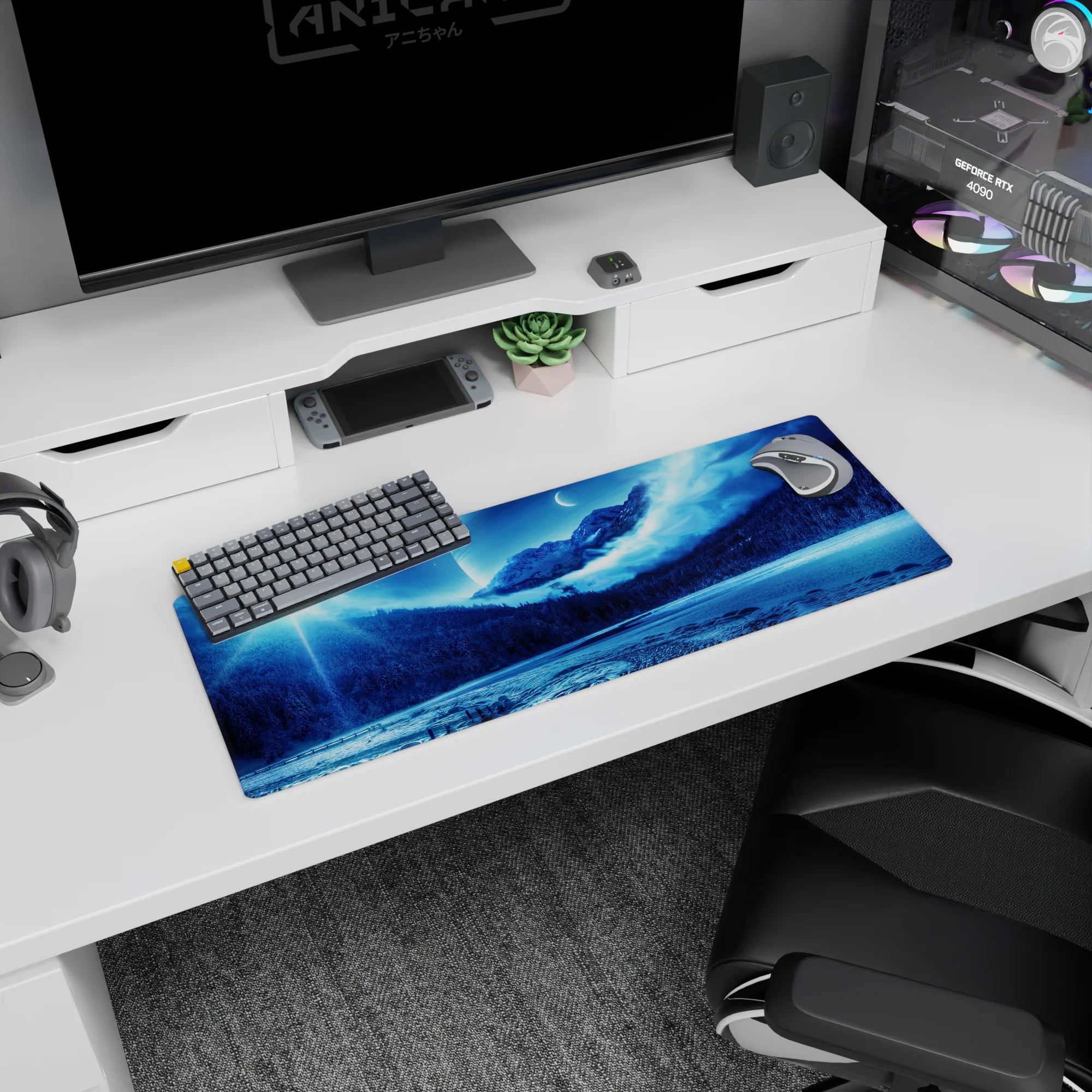 Fantasy Landscapes Deskmat | Mousepad | Deskpad - Cosmic Frost