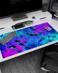 Geometry Abstract Deskmat | Mousepad | Deskpad - Neon Hive - AniChan