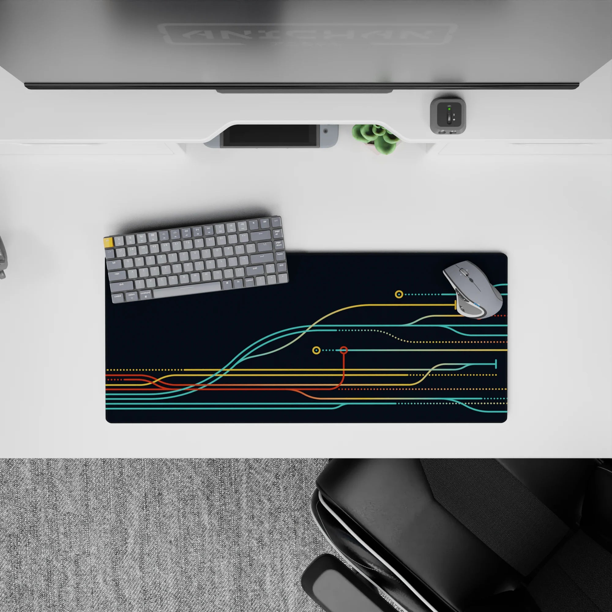 Geometry Abstract Deskmat | Mousepad | Deskpad - Tech Pathways - AniChan