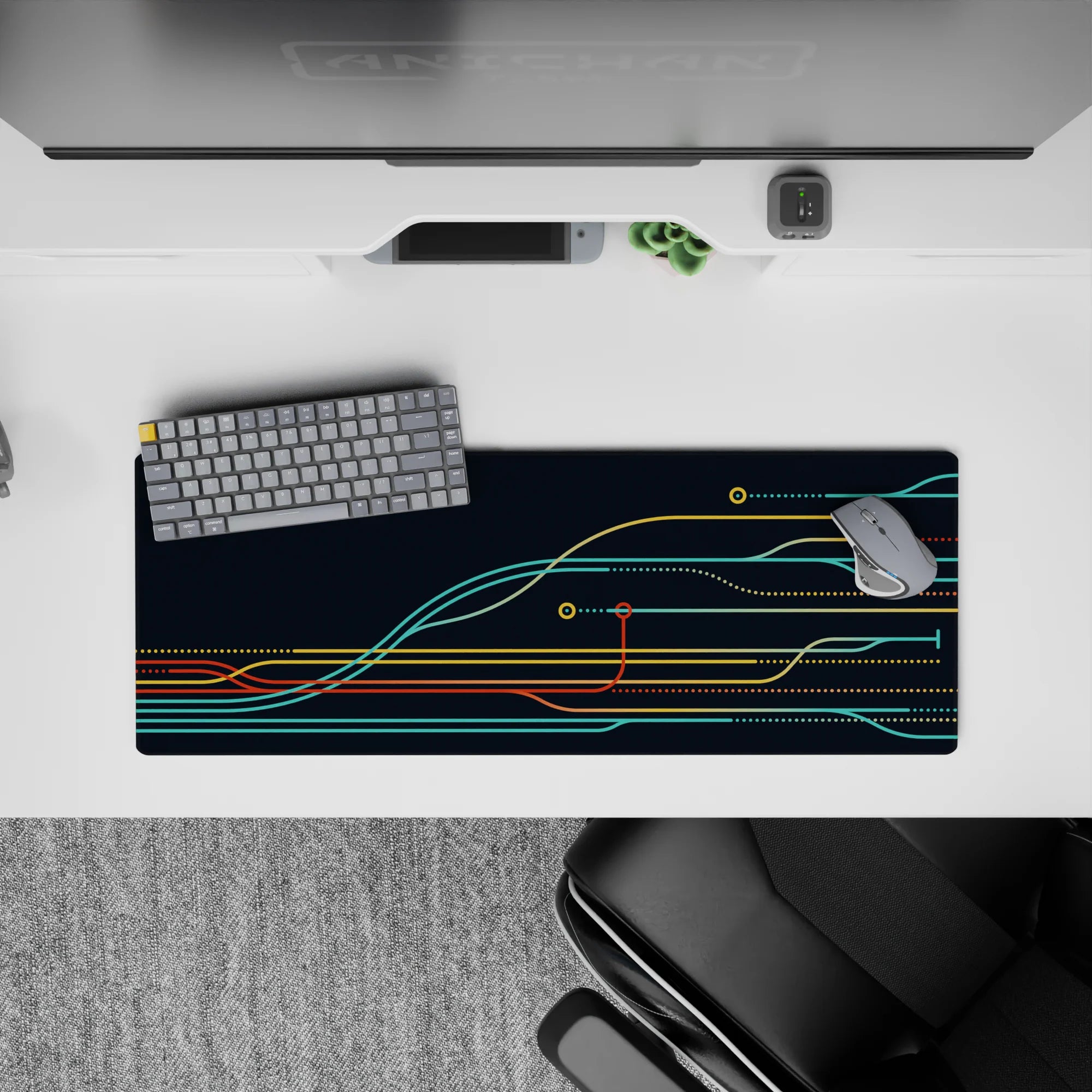 Geometry Abstract Deskmat | Mousepad | Deskpad - Tech Pathways - AniChan