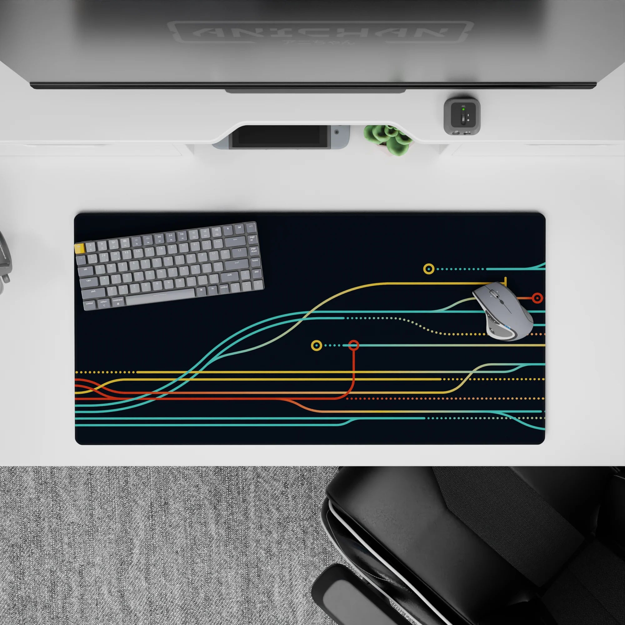 Geometry Abstract Deskmat | Mousepad | Deskpad - Tech Pathways - AniChan