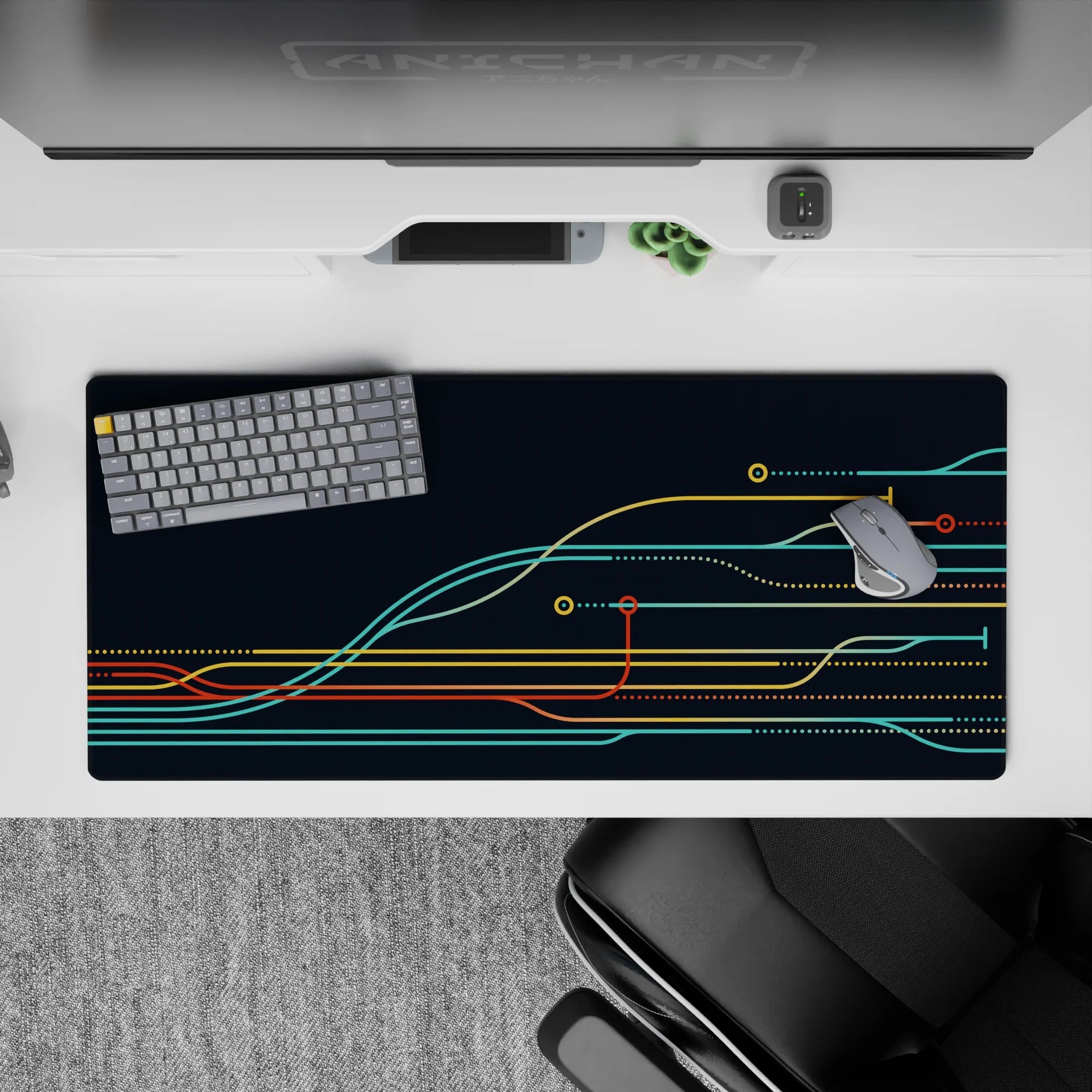 Geometry Abstract Deskmat | Mousepad | Deskpad - Tech Pathways - AniChan