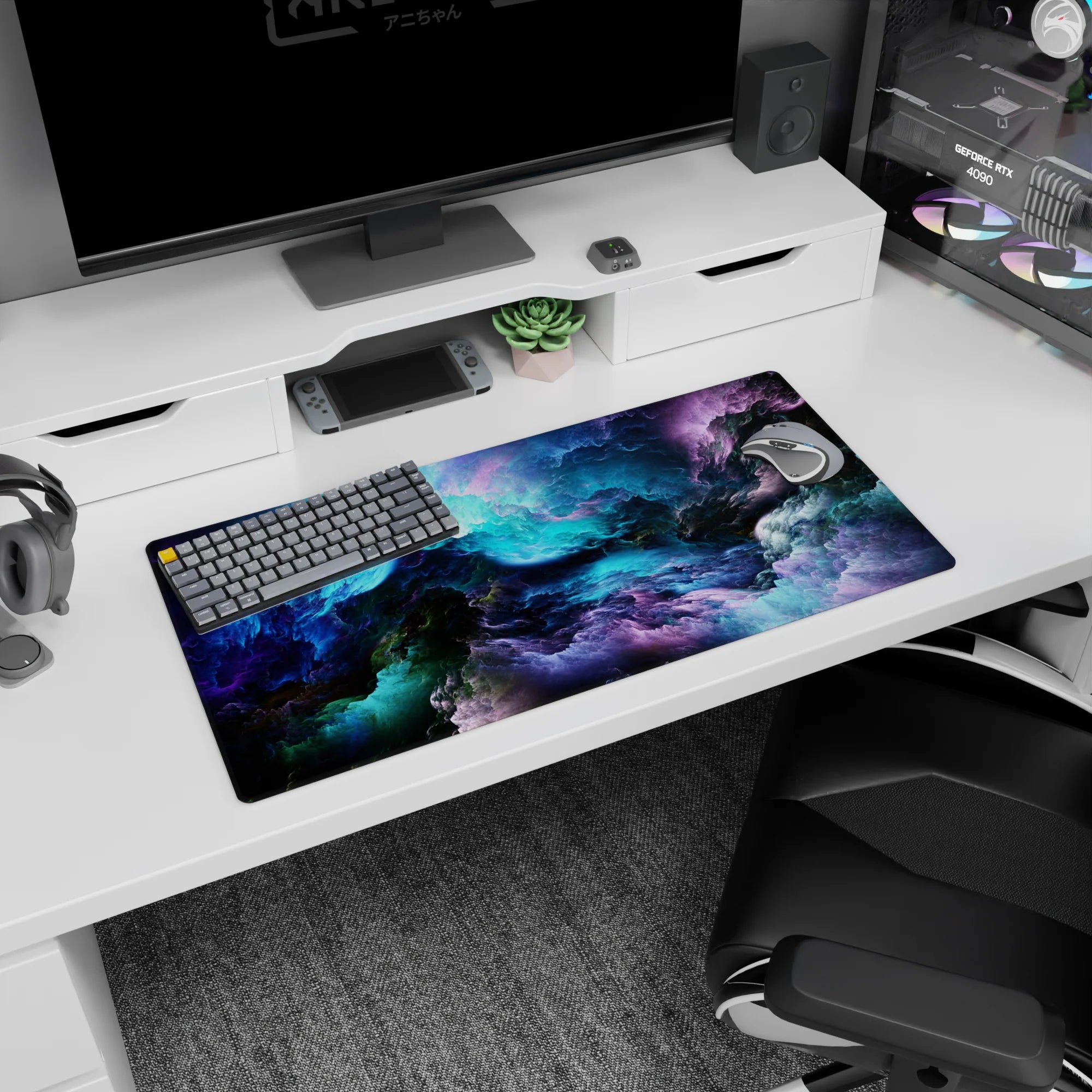 Abstract Deskmat | Mousepad | Deskpad - Cosmic Cascade - AniChan