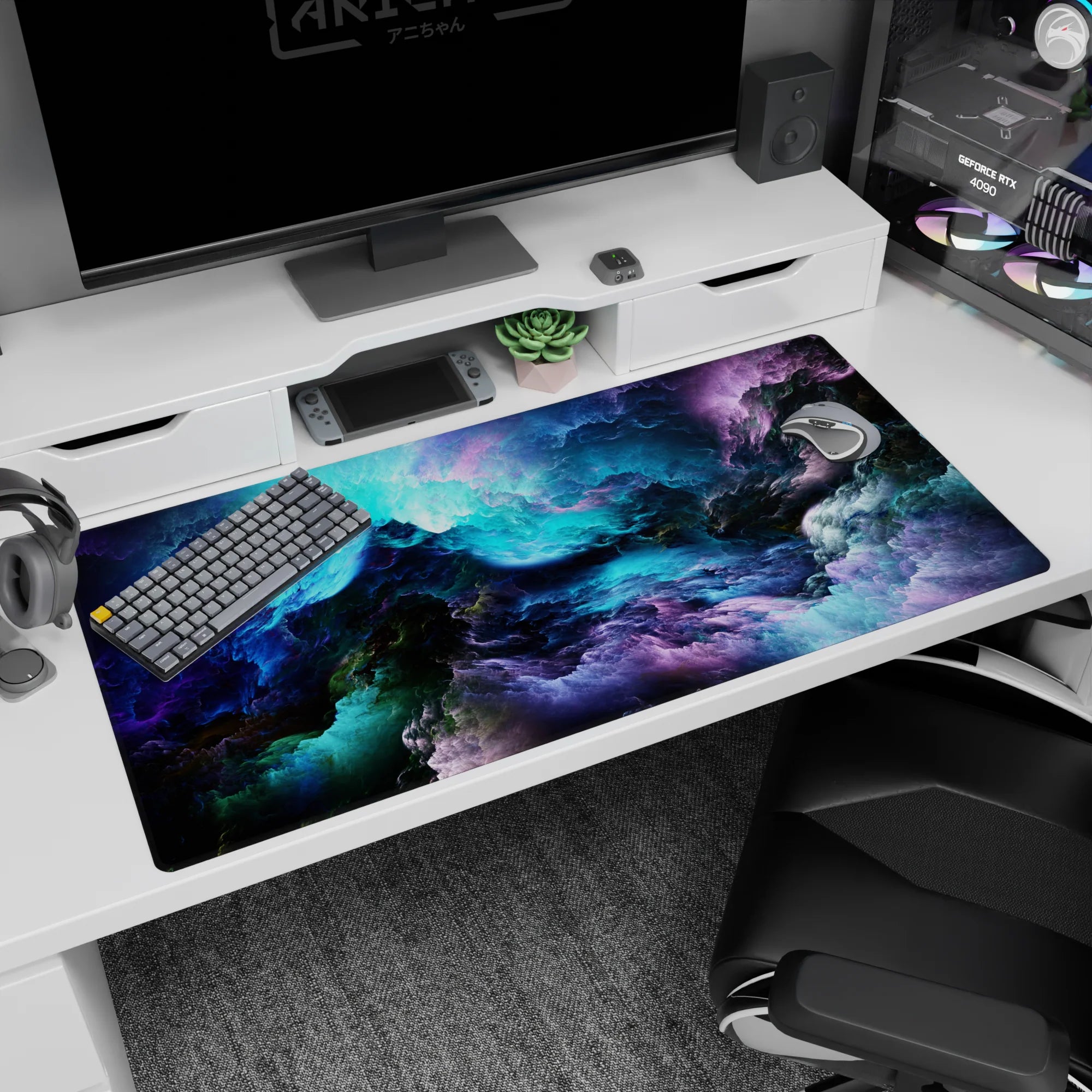 Abstract Deskmat | Mousepad | Deskpad - Cosmic Cascade - AniChan