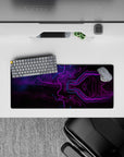 Abstract Deskmat | Mousepad | Deskpad - Neon Circuit Flow - AniChan