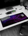 Abstract Deskmat | Mousepad | Deskpad - Neon Circuit Flow - AniChan