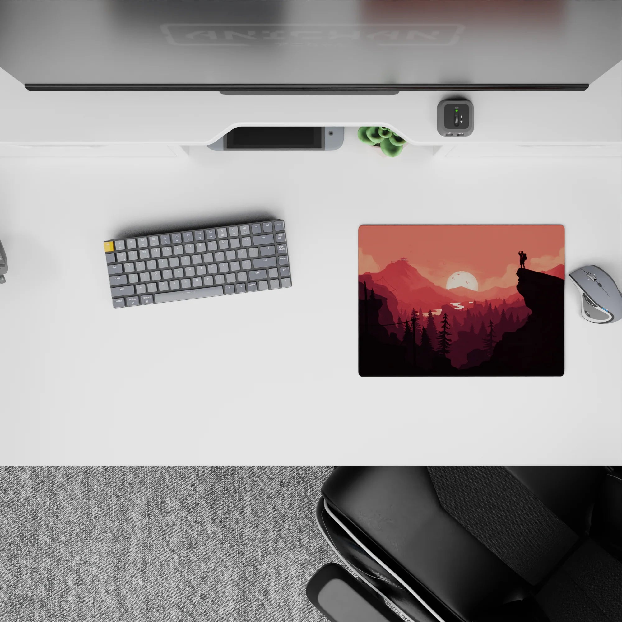 Vector Landscapes Deskmat | Mousepad | Deskpad - Crimson Horizons