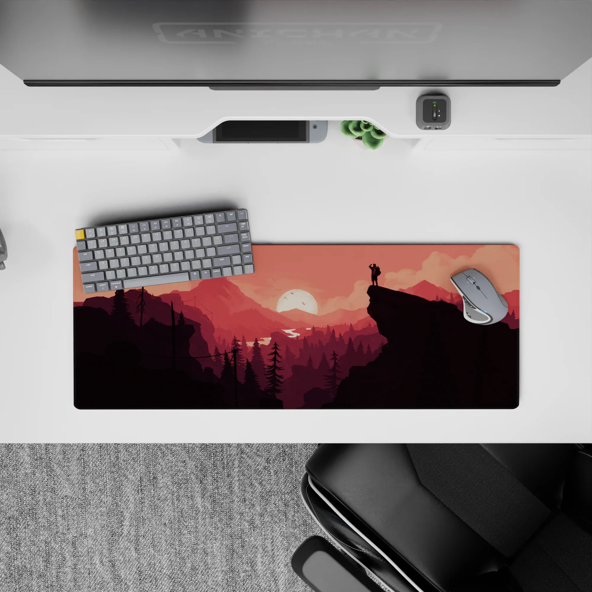 Vector Landscapes Deskmat | Mousepad | Deskpad - Crimson Horizons