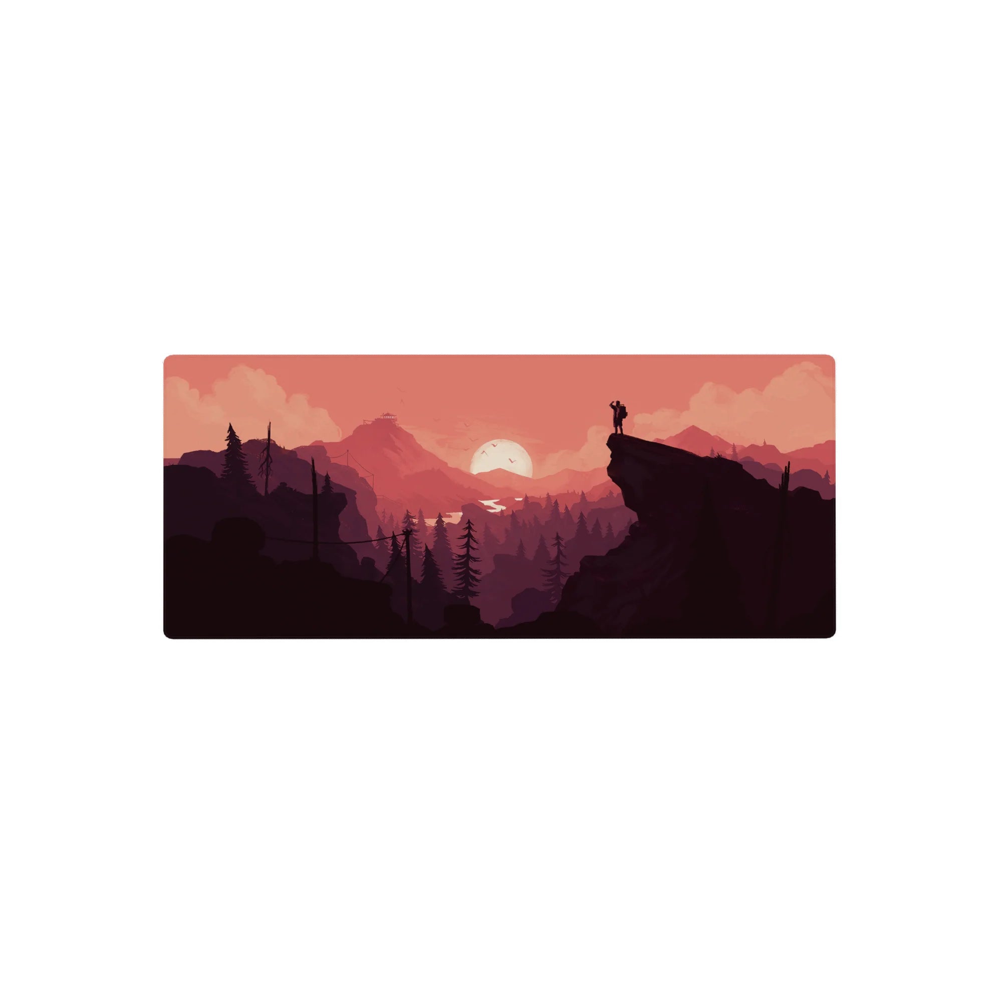 Vector Landscapes Deskmat | Mousepad | Deskpad - Crimson Horizons