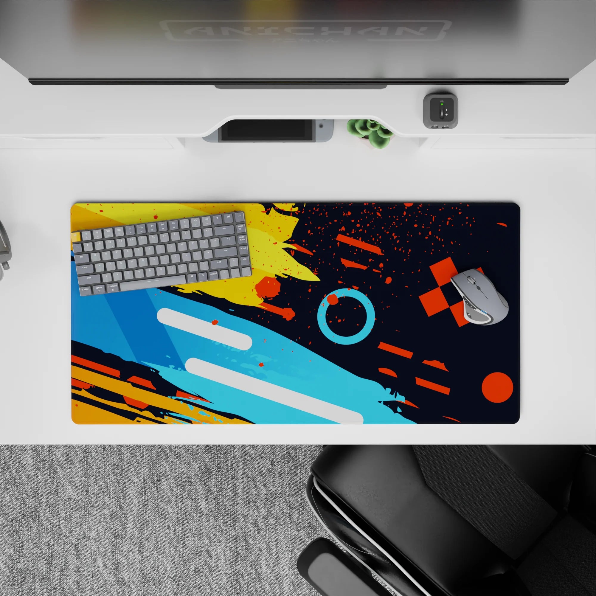 Abstract Deskmat | Mousepad | Deskpad - Color Splash Energy - AniChan