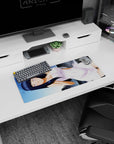 28x12 inches Naruto Hinata Hyuga mouse pad, lavender eyes and white dress posed across the desk.