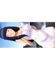 Anime girl desk pad 36x16 inches featuring Hinata Hyuga lounging, smooth tracking for gaming or work.