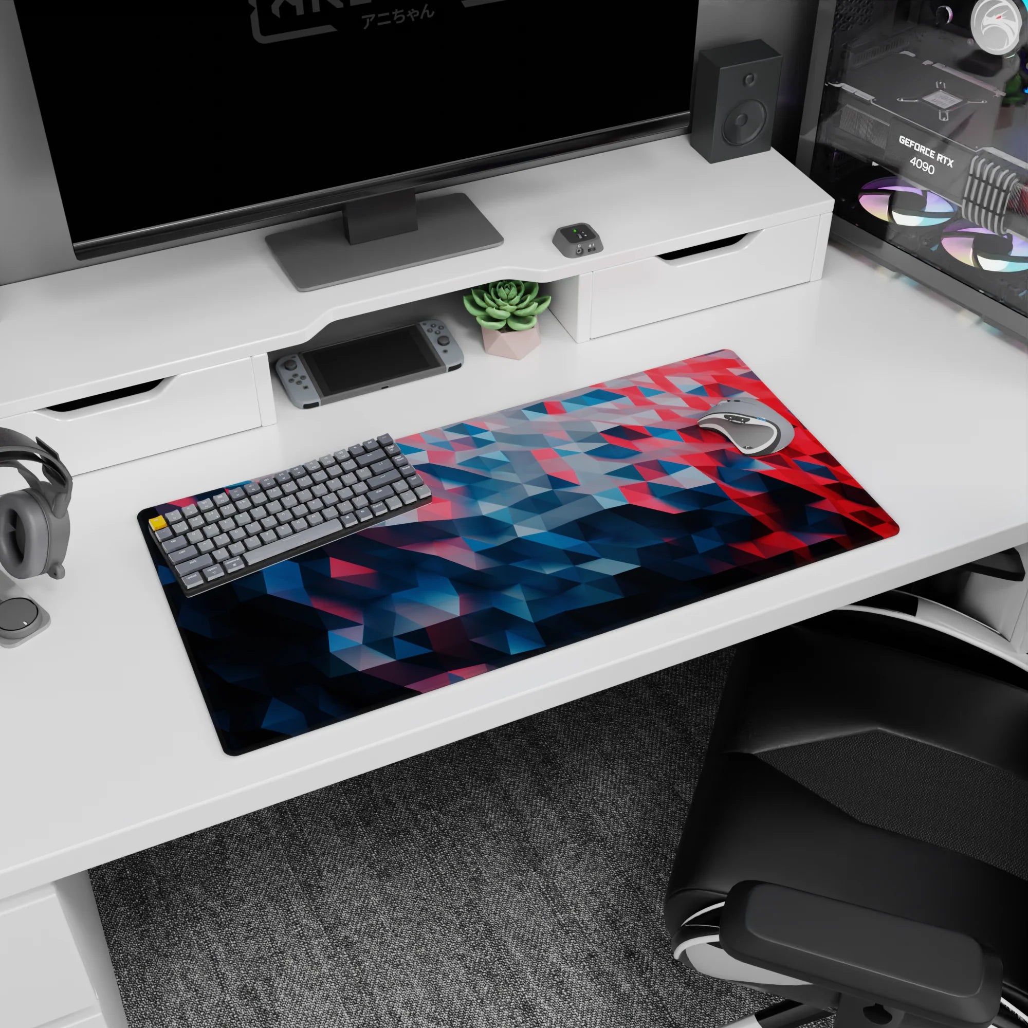 Geometry Abstract Deskmat | Mousepad | Deskpad - Waves of Geometry - AniChan