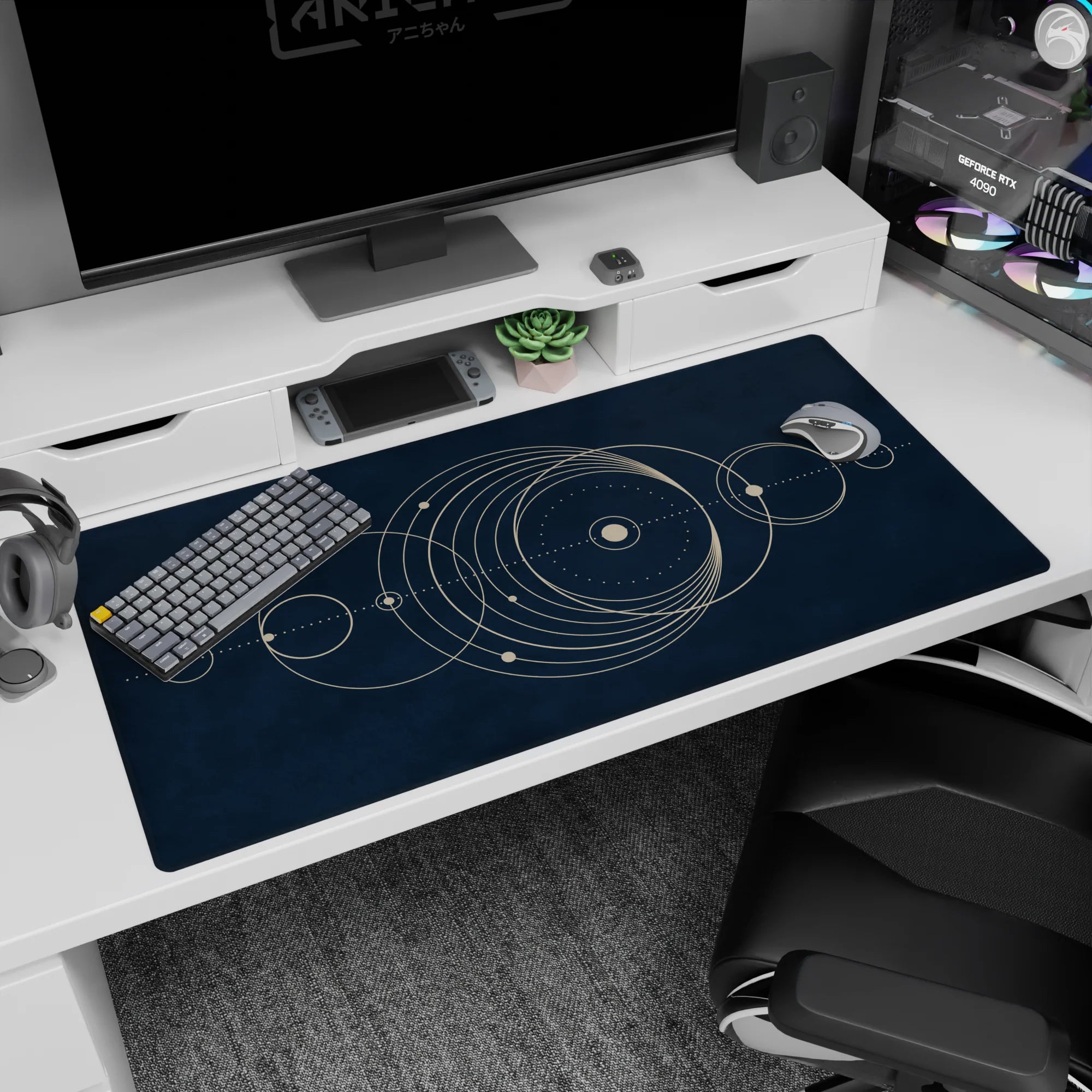 Abstract Deskmat | Mousepad | Deskpad - Celestial Orbit - AniChan