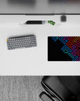 Geometry Abstract Deskmat | Mousepad | Deskpad - Neon Maze - AniChan