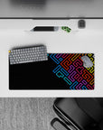 Geometry Abstract Deskmat | Mousepad | Deskpad - Neon Maze - AniChan