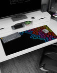 Geometry Abstract Deskmat | Mousepad | Deskpad - Neon Maze - AniChan