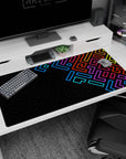 Geometry Abstract Deskmat | Mousepad | Deskpad - Neon Maze - AniChan