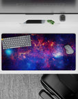Deep violet, midnight blue, and nebula pink 32x16 inches mouse pad with a dreamy late-night sky vibe.