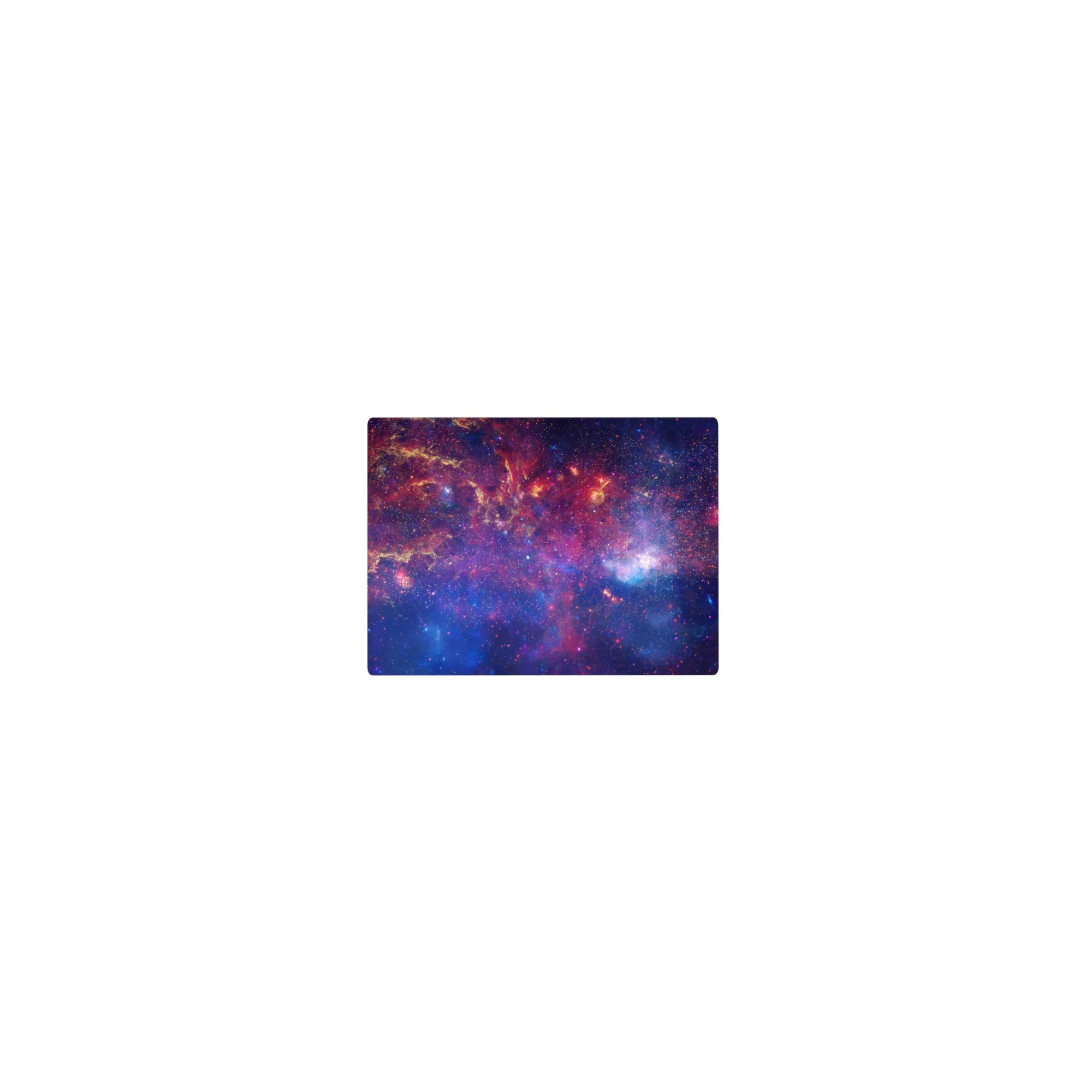 Classic 14x10 inches mouse pad with cosmic watercolor swirls and scattered tiny stars.