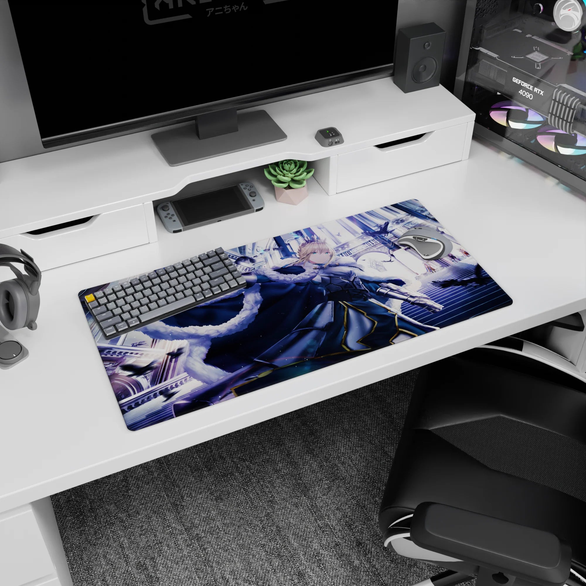 Fate Grand Order Deskmat | Mousepad | Deskpad - Saber&#39;s Royal Resolve - AniChan