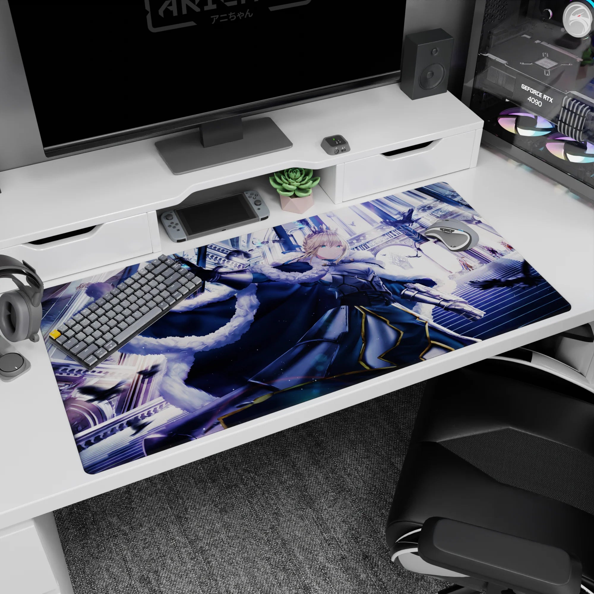 Fate Grand Order Deskmat | Mousepad | Deskpad - Saber's Royal Resolve - AniChan