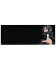 Naruto Itachi anime mouse pad 32x12 inches with Akatsuki cloak details and smooth tracking surface.
