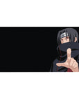 Naruto anime desk pad 40x20 inches with Itachi Uchiha, Akatsuki cloak details, smooth tracking.