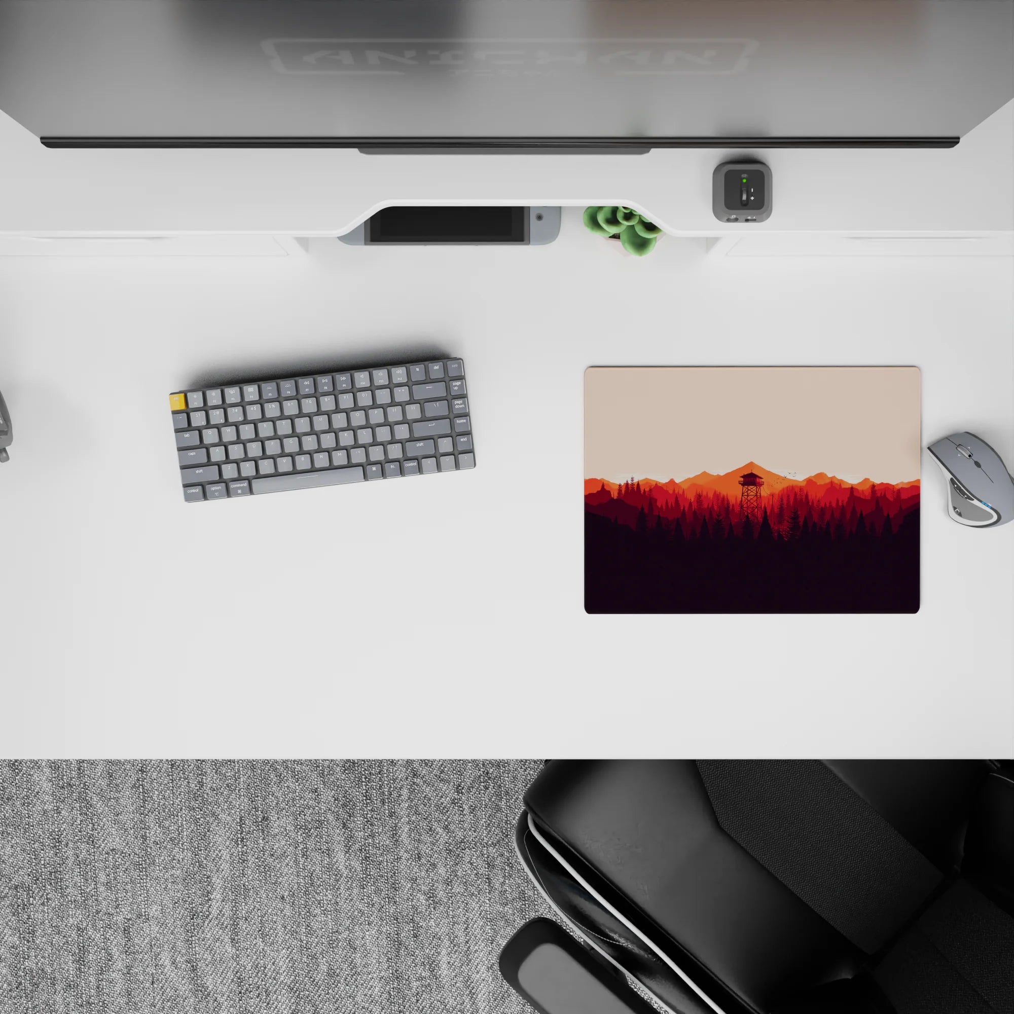 Vector Landscapes Deskmat | Mousepad | Deskpad - Sunset Watchtower