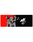 Persona 5 anime mouse pad, 32x12 inches, featuring Joker and Morgana with red, black, and grey design, Phantom Thieves theme.