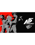 Anime mouse pad 40x20 inches, featuring Persona 5's Joker and Morgana in vibrant red, black, and grey design.