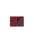 Classic anime mouse pad 14x10 inches with Madara-style Uchiha design, crossed arms, clean flat shadows.