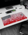 Geometry Abstract Deskmat | Mousepad | Deskpad - Crimson Gradient Geometry - AniChan