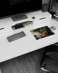 Star-speckled nebula scene classic mouse pad 14x10 inches, like a cozy night sky on your desk.