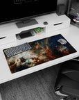 Star-speckled cosmic cloud scene mouse pad 32x16 inches, like a cozy nebula across your desk.