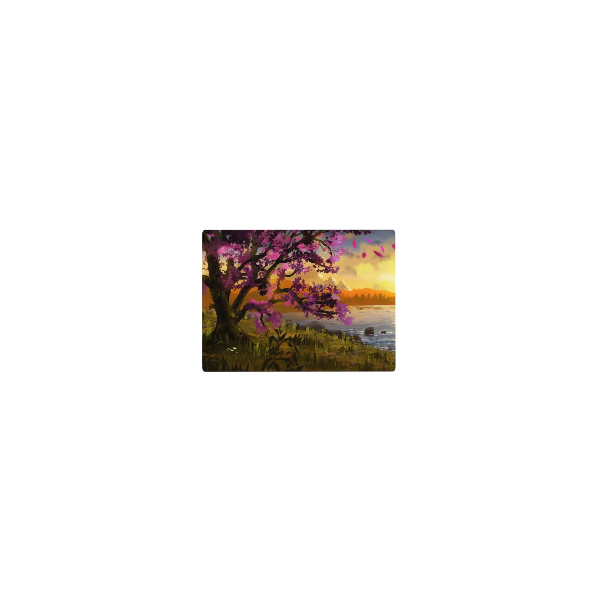 Fantasy Landscapes Deskmat | Mousepad | Deskpad - Sunset Blossom Retreat