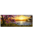 Fantasy Landscapes Deskmat | Mousepad | Deskpad - Sunset Blossom Retreat