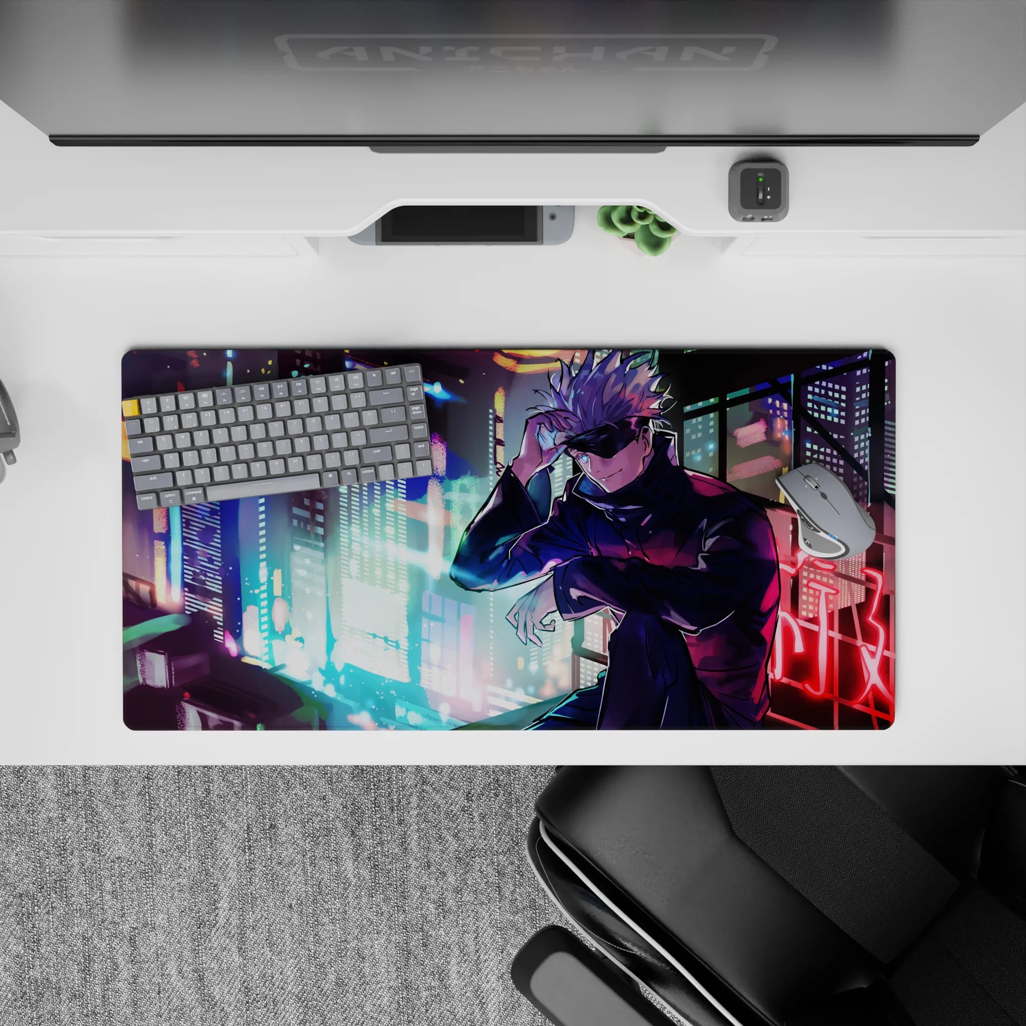 Jujutsu Kaisen - Anime Mouse Pad and Desk Pad - Neon City Gojo - AniChan