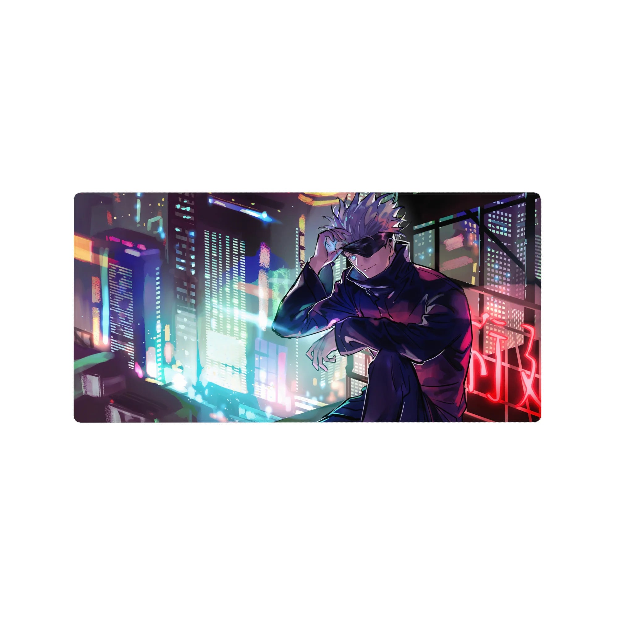 Jujutsu Kaisen - Anime Mouse Pad and Desk Pad - Neon City Gojo - AniChan