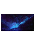 Galaxy nebula desk mouse pad, 32x16 inches, with swirling stardust and a bright cosmic core.