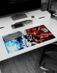 Ichigo anime mouse pad 32x16 inches featuring icy-blue calm, demonic rage, and fiery power from Bleach.