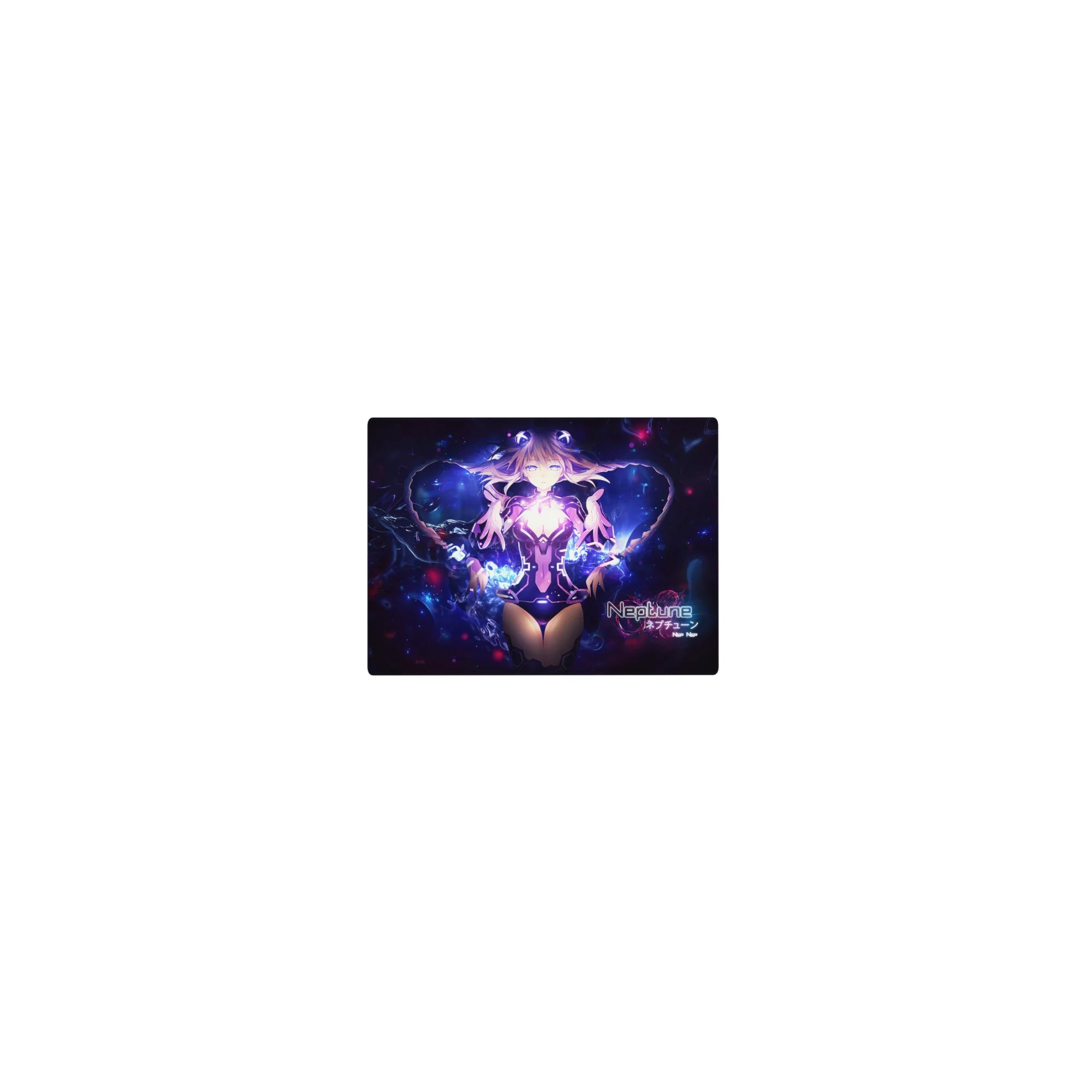 Classic anime girl mouse pad 14x10 inches with cosmic sci-fi artwork, neon sparks, and smooth tracking.